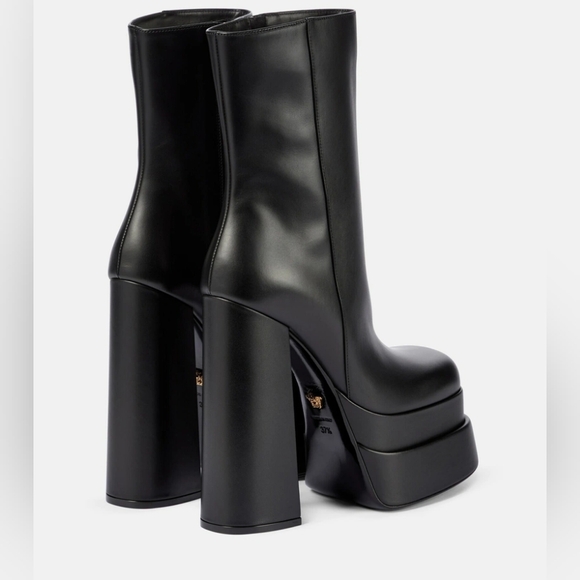 Versace - Intrico leather platform ankle boots - Picture 3 of 16